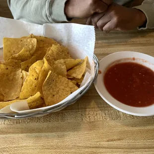 Chips are served warm, nice crunch,delicious