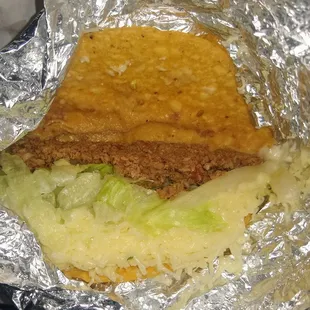 Ground beef taco that came with the "Speedy Gonzales" lunch combo - came as is with cheese. It was good!