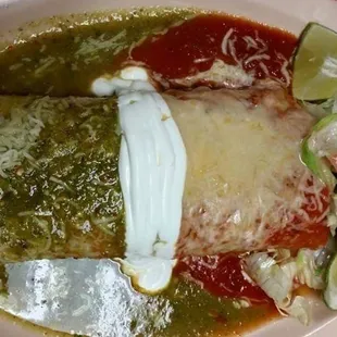 Wet burrito  red,green  or both