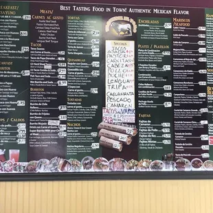 The menu