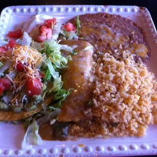 Bean Burrito and Guacamole Tostada.