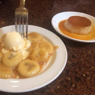 Bananas foster and their unlimited flan