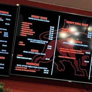 Updated menu