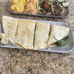 Our meal well presented