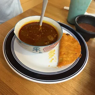 Birria taco plate, comes with two tacos.