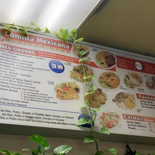 a menu for a mexican restaurant