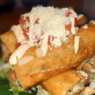 Chicken flautas plate