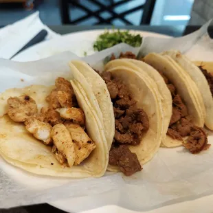 three tacos on a plate