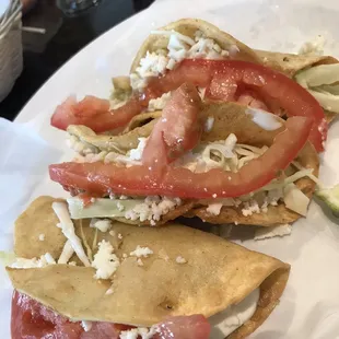 Tacos de papa, partially consumed