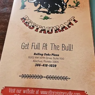 a menu for a mexican restaurant