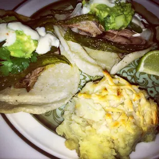 Pork roast and nopales (cactus). Amazing.