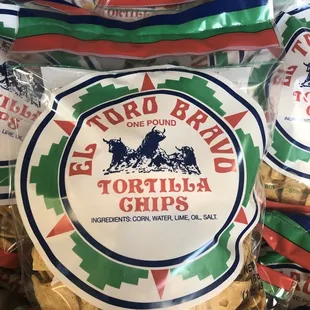 Chips made fresh at our family tortilla factory!