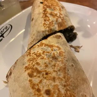 a burrito on a plate