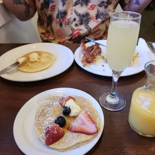 Pancakes and mimosas