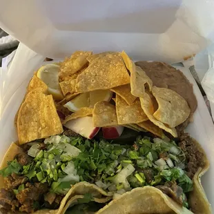 Carne asada 2 taco plate