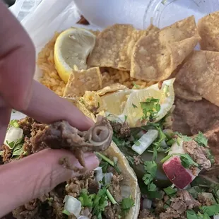 Carne asada 2 taco plate
