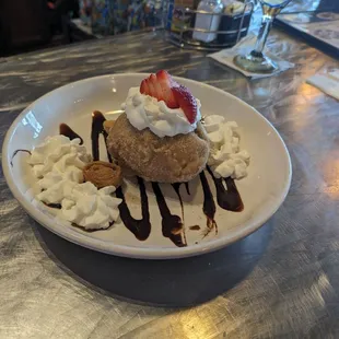 Deep fried vanilla ice cream balls