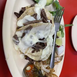 Res Tacos con Queso