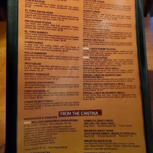 menu
