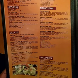 menu