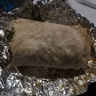 Carne asada all meat burrito