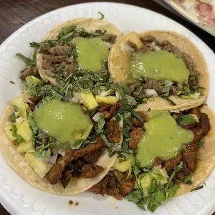 Asada (Top) &amp; Al Pastor (Bottom) Tacos