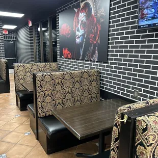 Open seating booths