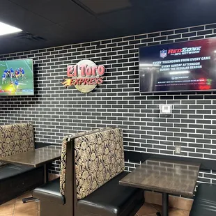 Open seating with TVs