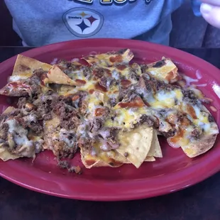 a plate of nachos