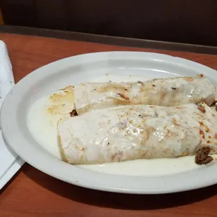 Beef and  Chicken mixed burrito