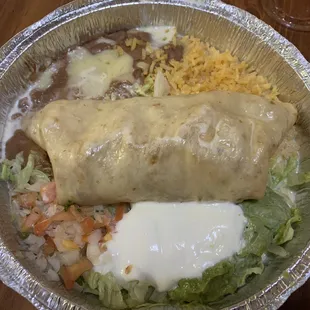 Grilled chicken chimichanga