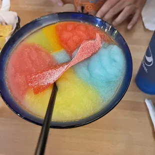 Rainbow margarita ... it is as good as it looks.