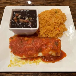 #2 Lunch - Burrito with Rice and Choice of Beans - Mmm!