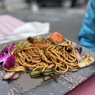 a plate of food on a table