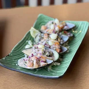 a plate of food on a table