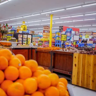 a large display of oranges