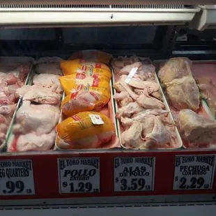 a variety of meats for sale