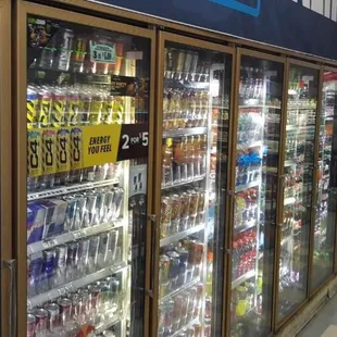 a refrigerated section of a grocery store