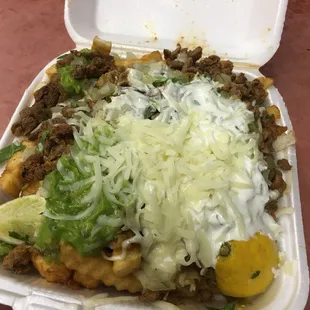 Asada fries with everything