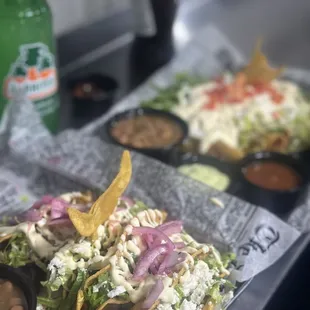 El Jefe fried taco &amp; Beef Flautas