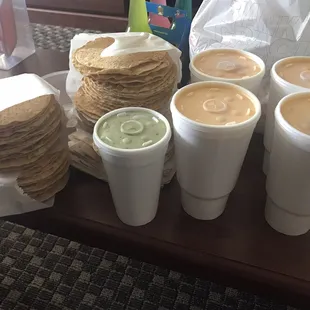 Cheese sauce and guacamole to take back to Ohio!