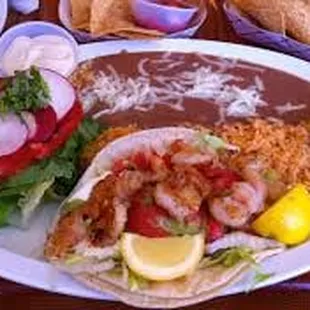 Prawn taco plate