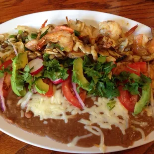 Garlic shrimp dinner plate.... Not fresh :(
