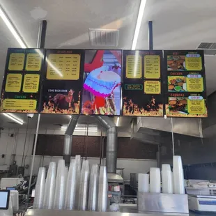 menus on the wall