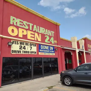 the front of the restaurant