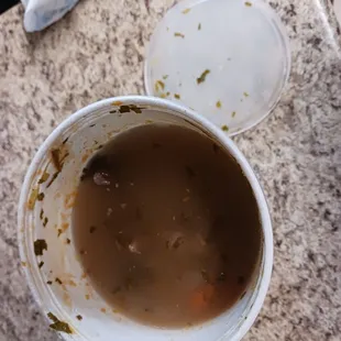 Soup I got on Friday. Manager said throw it away.