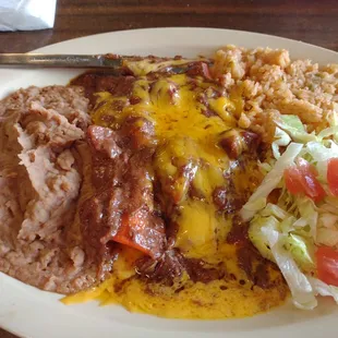 Cheese enchiladas with guisada sauce. Omg it was so good.