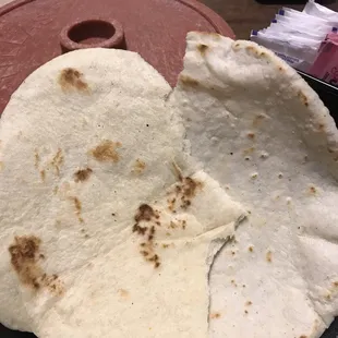 Half flour and half corn tortillas