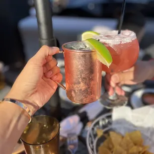 Panchito&apos;s mule and watermelon margarita