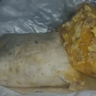 Chorizo, egg, and potato burrito